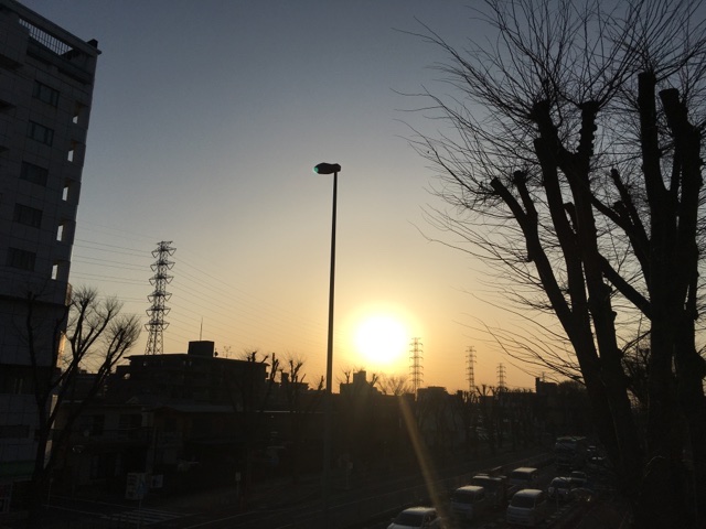 卒園式当日の朝日