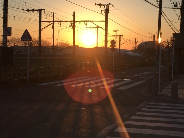 相模原で見る朝日